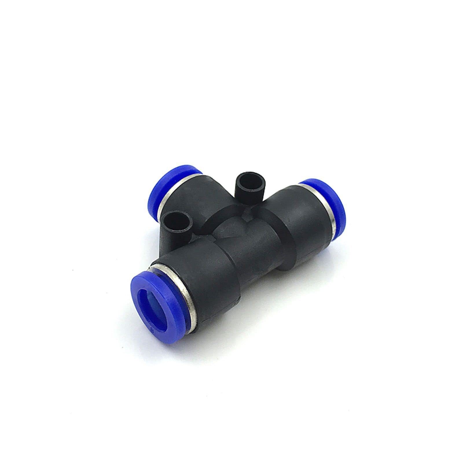 ZZSRJ 100 Uds. 50 Uds. Lote de Accesorios neumáticos de plástico Tipo T for 4mm 6mm 8mm 10mm Tubo en T Conector rápido Bloqueo Deslizante (Color : Black, Size : 10mm(100pcs))