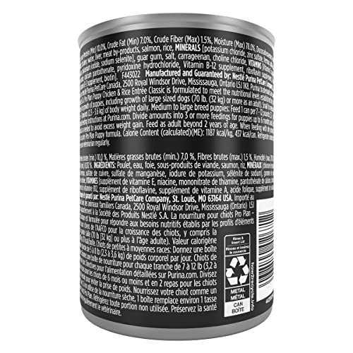 Purina Pro Plan High Protein Puppy Food Pate, Chicken and Brown Rice Entree - (12) 13 oz. Cans Purina Pro Plan High Protein Puppy Food Pate, Chicken and Brown Rice Entree - (12) 13 oz. Cans