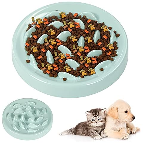 Zaloife Slow Eating Bowl, Interactive Slow Feeder Feeding Bowl, Slow Feeding Dog Bowl, Anti Sling Bowl, Slow Feeder for Dogs and Cats (Green) Cover