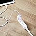 Amazon Basics 15-Foot 3-Prong Flat Plug Grounded Indoor Extension Cord with 3 Outlets - 13 Amps, 1625 Watts, 125 VAC, White