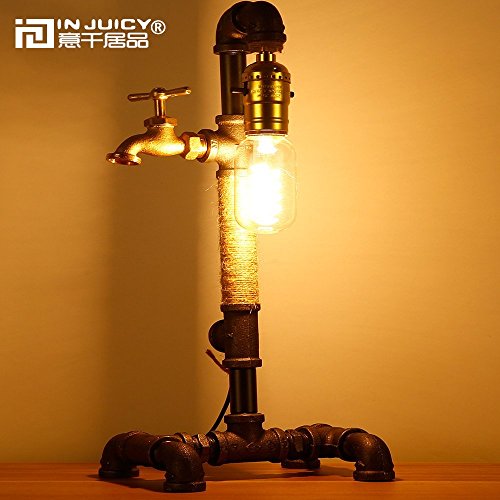 Injuicy Loft Retro Edison Vintage Industriële sokkel van metaal waterleidingen tafellampen antiek ijzer smeed touw… - Afbeelding 5