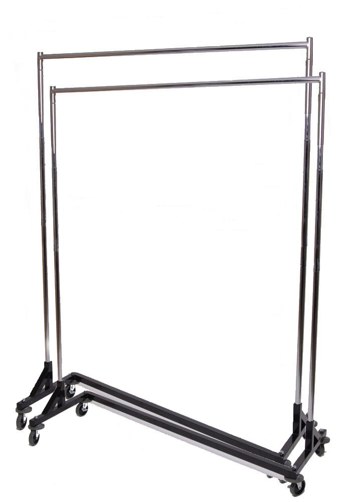 Only Hangers Commercial Grade Rolling Z Rack with Nesting Black Base (Set of 2 Racks)