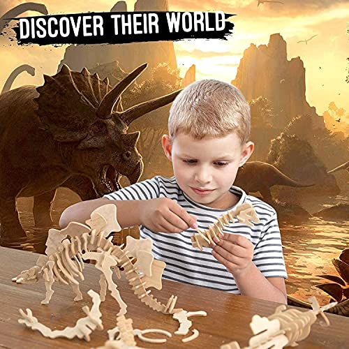 3D Dinosaur Puzzles,Dinosaur Toys,3D Wooden Puzzle,3D Puzzles,Dino Model,Wooden Puzzle for Kids and Adults,Puzzl Education Toys for Kids (4pcs dinosaur) - Image 2