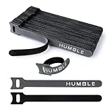 HUMBLE Cable Organiser, Efficient Cord Management System for PC, TV, Home Theater, Speaker & Cables, Reusable Cable Organizer for Desk, WFH Accessories, Reusable Cable Ties Strap (Pack of 20)