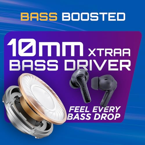 Image of Fastrack Fpods(New Launch) FS100 Bluetooth TWS in-Ear Earbuds with 40 Hrs Playtime |BT V5.3|10mm Extra Deep Bass Drivers|Quad Mic ENC for Clear Calls|Low 60ms Latency Gaming Mode|NitroFast Charge