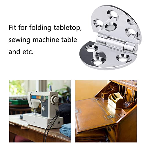 Natudeco Hinges, Folding Desktop Copper Hinges Countertop Sewing Machine Table Hinges 180 Degree Folding 2PCS - Image 3