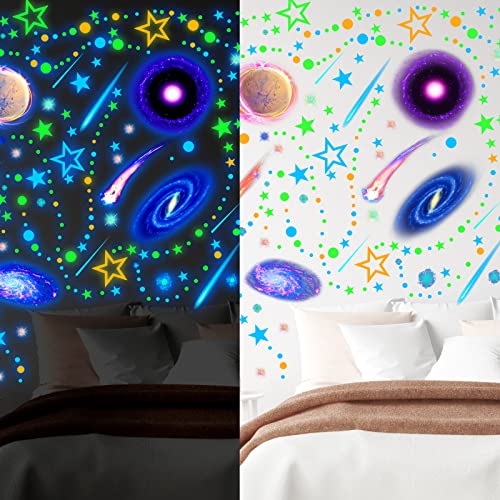 Spakon SPAKON-WALL DECALS-03 495 Pieces Glow In The Dark Moons And Stars Wall Decals thumb #5