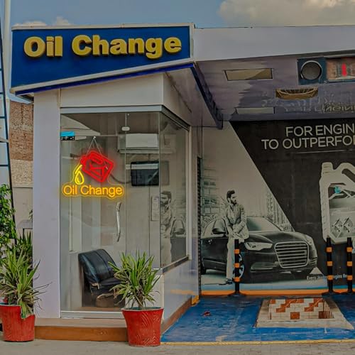 Image of Horseneon Oil Change Neon Sign Check Engine Neon Sign Garage Neon Sign Car Led Lights for Man Cave Wall Art Dimmable Garage Decor for Auto Room Workshop Garage Gas Station Gift