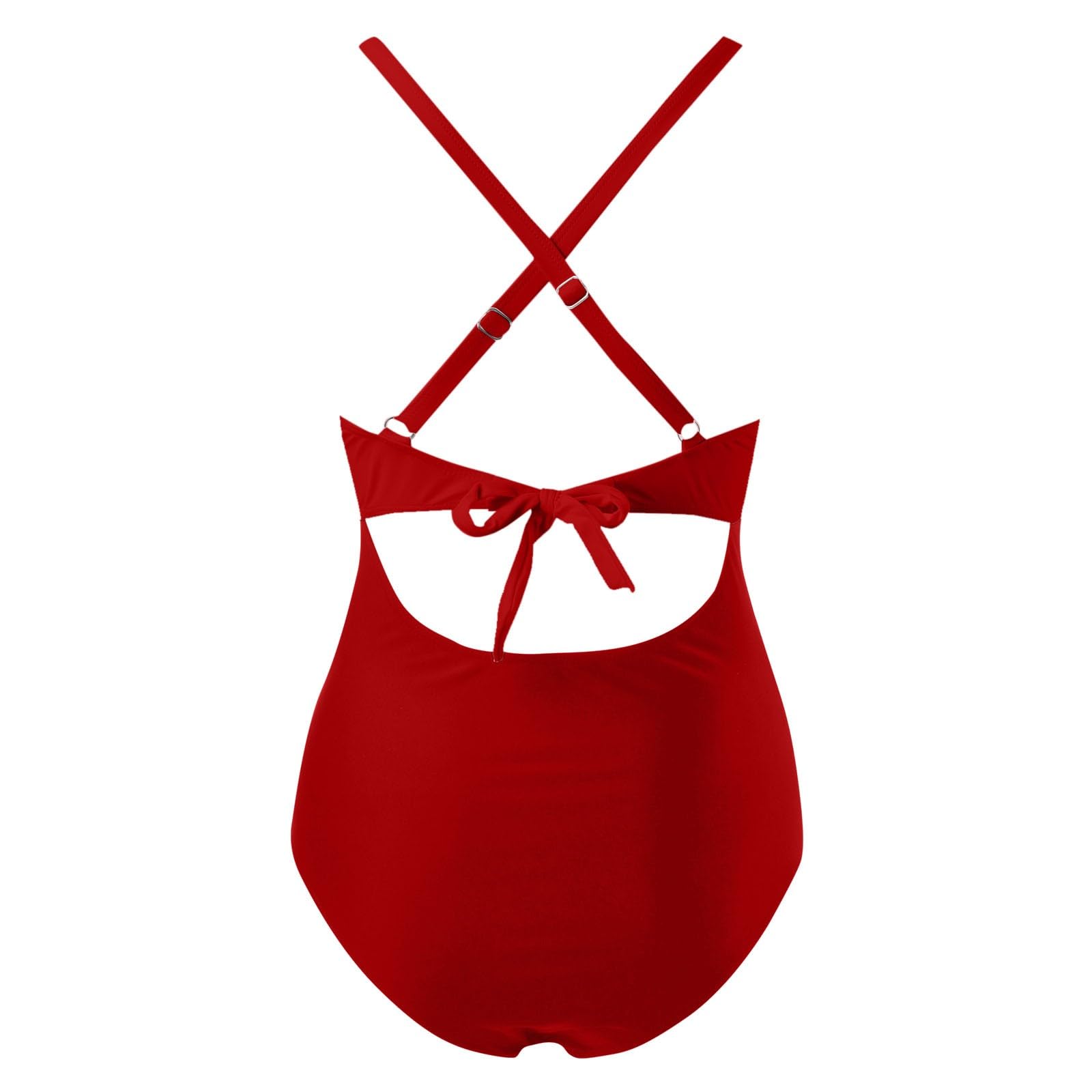 Bikini Damskie Stroje Kąpielowe Wycięcie Wysoka Talia Strój Kąpielowy Wrap Back Tie 1 Sztuka, Zielony, M