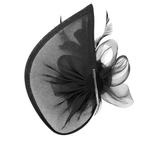 Image of DRESHOW Women Fascinator Hats Tea Party Hat Vintage Pillbox Hat Headband for Cocktail