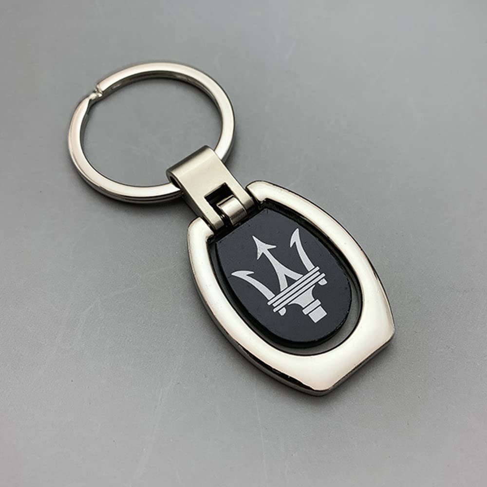 1PC Auto Keychain Keyring For Maserati Quattroporte Ghibli Gransport Granlusso Levante SQ4 GTS Q4 Metal Keychain Badge Emblem Key Ring Ring Pendant