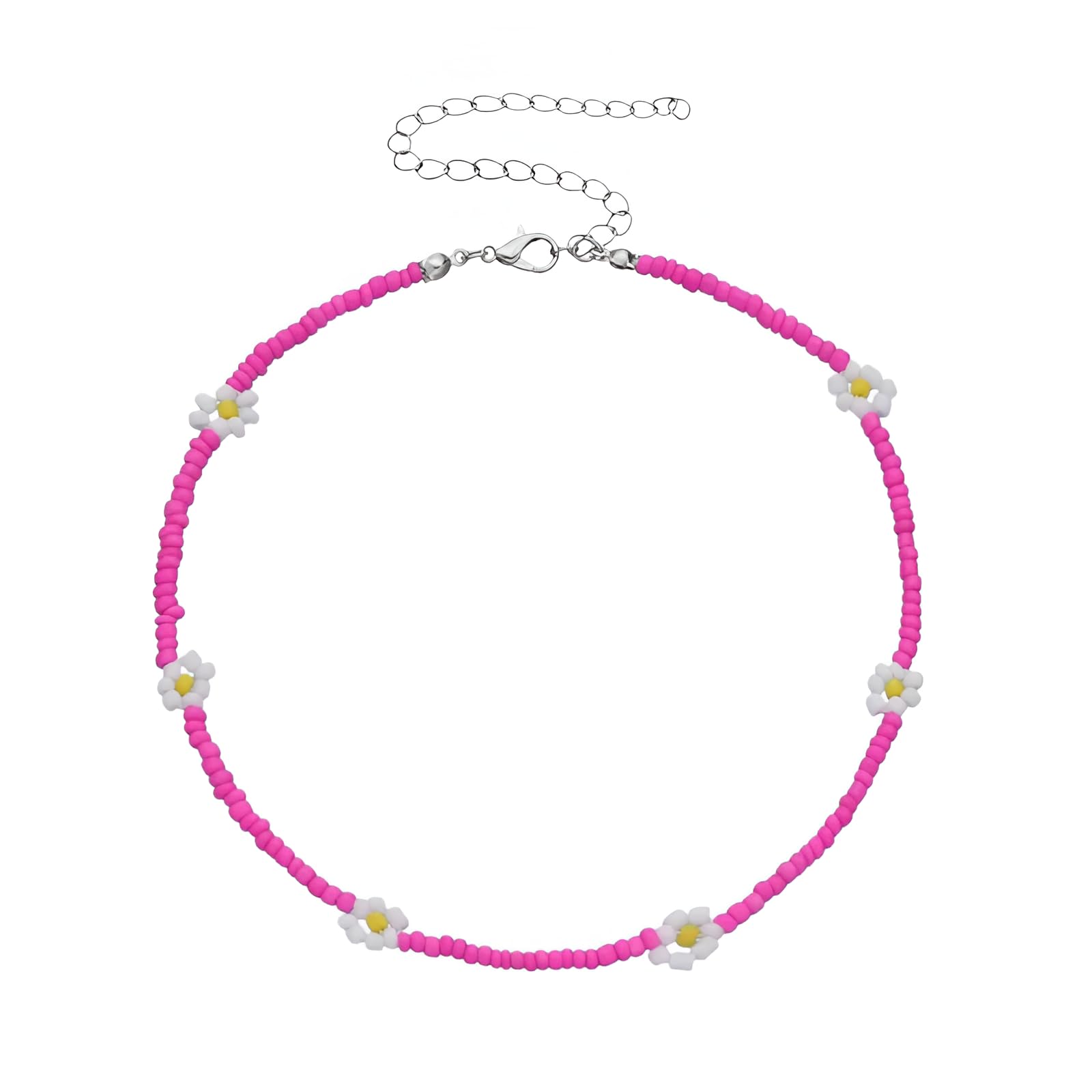 Collier de perles marguerite multicolore avec perles résistantes - 7
