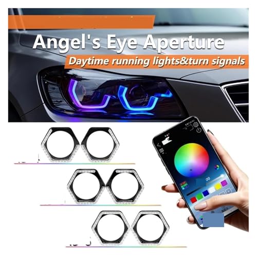 Faros Angel Eyes para coche RGB 5D que eliminan el diseño antiguo de tus luces frontales 3