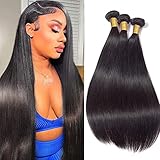 serwell 10A Straight Bundles Human Hair (20 22 24 Inch) Brazilian Straight Human Hair Bundles 100% Unprocessed Virgin Remy Straight Hair Weave Bundles (20 22 24)
