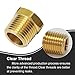 boeray 2pcs 1/2 Inch NPT Male Thread to 3/8 Inch NPT Female Thread Brass Pipe Fitting Reducing Hex Head Hose Bushing Tube Adapter Convert