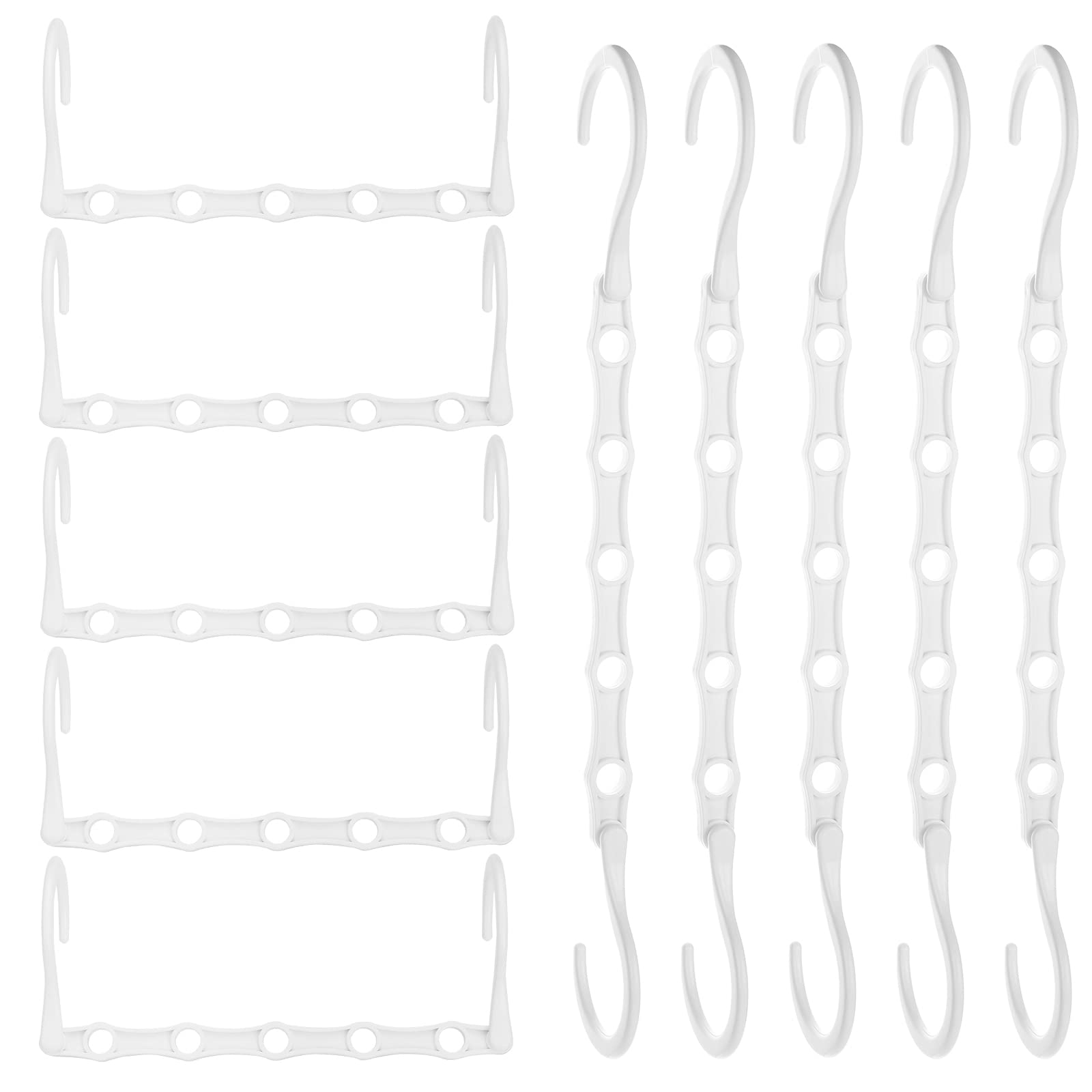 Rainberg 6pcs Space Saving Hangers, Triangular Magic Hangers, White