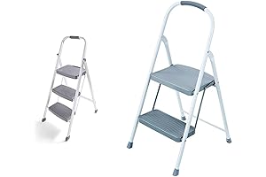 Rubbermaid Step Stool: 3-Step Folding with 2-Step Steel Step Stool