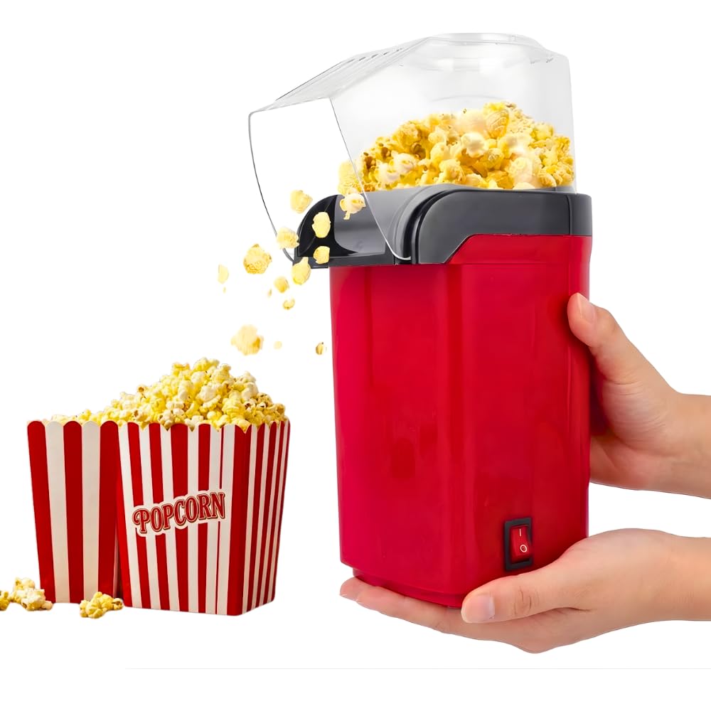 Drumstone (𝐒𝐏𝐄𝐂𝐈𝐀𝐋 𝟏𝟓 𝐘𝐄𝐀𝐑𝐒 𝐖𝐀𝐑𝐑𝐀𝐍𝐓𝐘) Oil-Free Hot Air Popcorn Popper Machine with Measuring Cup, Automatic Healthy Snack Maker for Movie Nights, Kids & Family Use-image-17