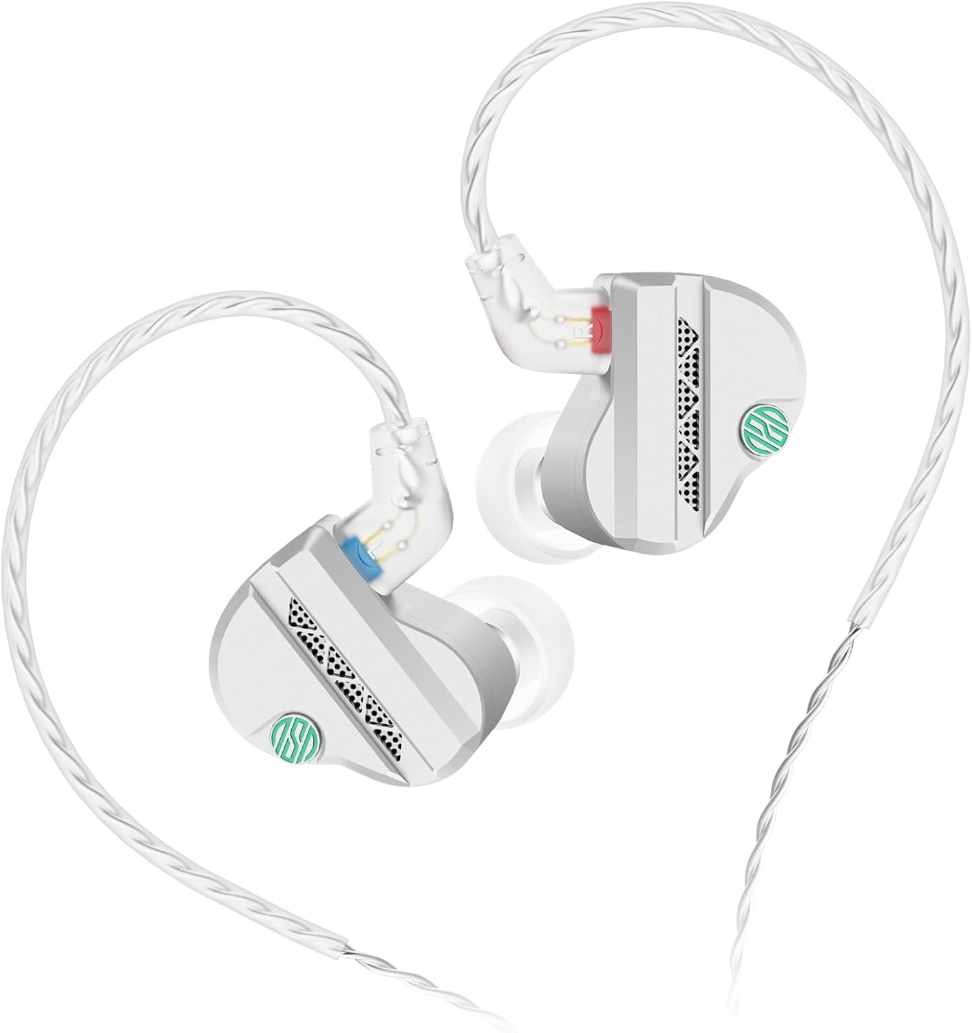 YI01 in Ear Monitors Headphones HiFi IEM Wired Earbuds Gaming Earphones with Silver-Plated Detachable Cable, Eartips for Audiophile Musicians Drummer Guitarist Recorder (Green)