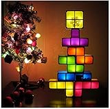 Tetris Stackable Toy Light,Puzzles Fun Toy lamp,7 Colors Magic Induction Interlocking Blocks,DIY Tetris Tangram Light,Kids Toy DIY Gift