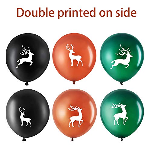 24 Pieces Elk Buck Deer Balloons Woodland Latex Deer Balloons And 2 Rolls Black Ribbons For Deer Party Favor Supplies Decoration Lumberjack Camo Party #TOP2