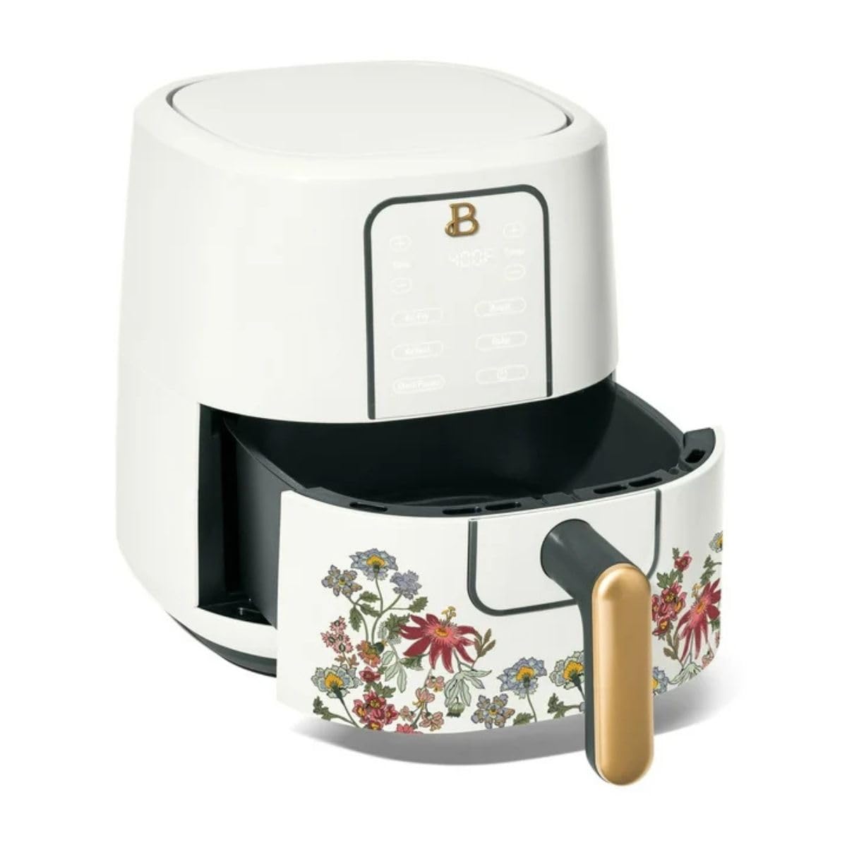 B. 3-Quart Digital Air Fryer, TurboCrisp Technology, 4 Presets, 170°F-400°F, Non-Stick, Dishwasher Safe, 1200 Watt. (WILDFLOWER WHITE)