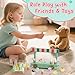 Mini Ice Cream Toy Sets for Play Kitchen - Miniature Food Truck with Wooden Cart, 7 Smoothies, Cones & Drink Bottles for Dollhouse Decor, Food & accessories, Role Play Birthday Gift for Girls & Boys