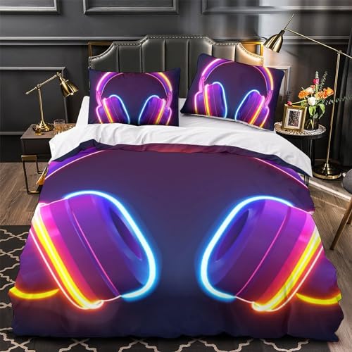 Parure de lit casque d'écoute en microfibre premium impression 3D