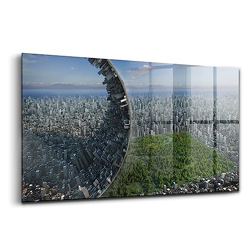 Abstraction de Central Park peinture sur verre d'art design luxueux