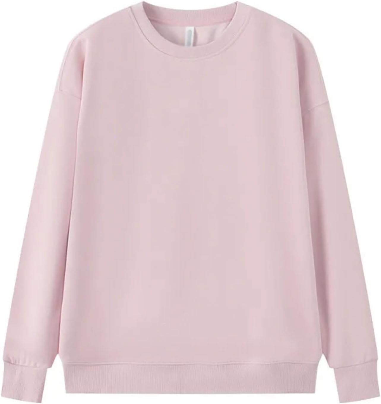 [OWEIEYEU] 女性のソリッドカラー長袖Oネックカジュアルルーズプルオーバー秋と冬のスウェットシャツ