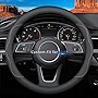 Deer Route Custom-Fit for Audi Steering Wheel Cover, Premium Leather Car Cover with Logo, Non-Slip, Breathable, Accessories (A-Style,for Audi)