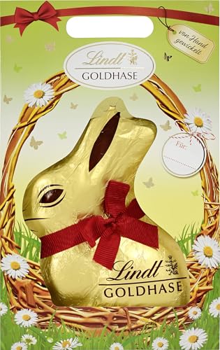 Lindt Goldhase 1kg Vollmilch von Hand gewickelt in einer durchsichtigen Box Schokoladen Geschenk 1er Pack (1 x 1 kg)
