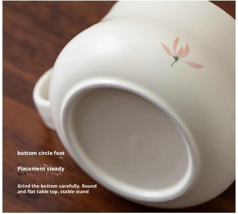 GSOUL Kungfu Tea cup Cream Yellow Ceramic Tea Mug With Lid Filtered Water Small Tea Cups