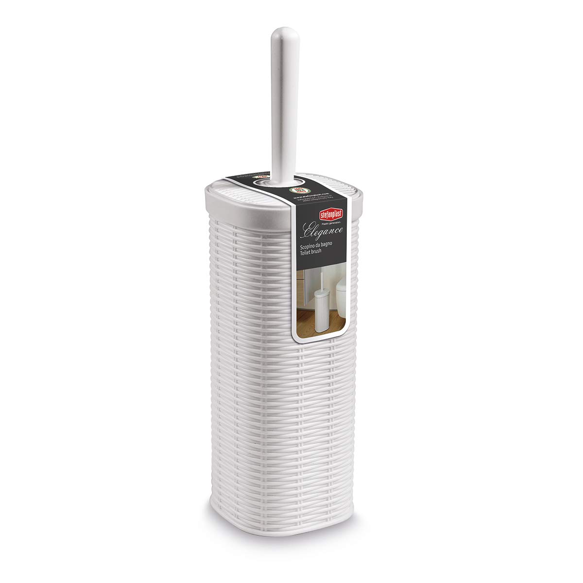 Stefanplast Toilet brush Elegance 11,5x11,5x40cm in white, 11.5 x 11.5 x 40 cm