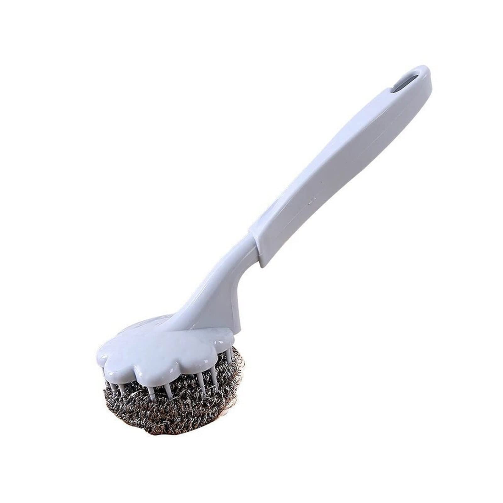 Cepillo de limpieza de acero inoxidable duradero con mango largo ergonómico para cocina