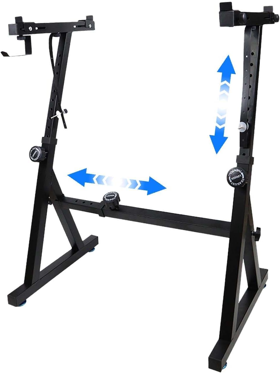 Support de clavier, support de clavier, en forme de Z, support de piano, support de clavier pour 54 à 88 touches, capacité de charge de 250 kg, hauteur réglable de 62 à 92 cm, montage facile