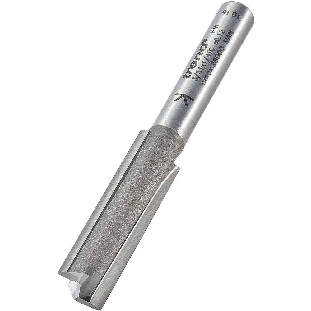 Trend Professional Straight Two Flute Router Cutter, 1/4 Inch Shank, 9.5mm Cut Diameter, Tungsten Carbide Tipped, 3/51X1/4TC โ image 1