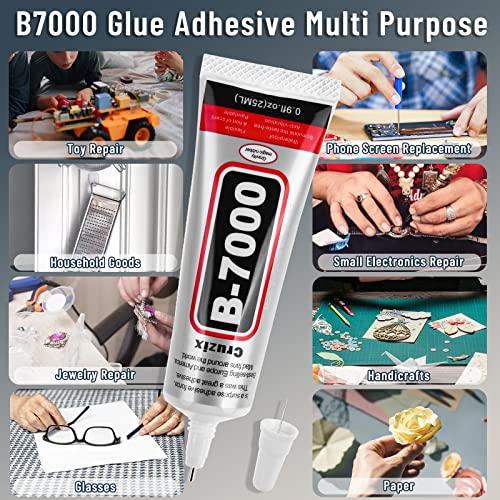 Image of B-7000 Craft Glue for Jewelry Making, Multi-Function B-7000 Super Adhesive Glues Liquid Fusion Glue for Rhinestones Crafts, Clothes Shoes, Fabric, Jewelry Making, Cell Phones (3x25 ml /0.9 oz)