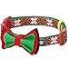 Blueberry Pet 4 Patterns Christmas Joy Snowflakes and Trees Adjustable Dog Collar with Detachable Bow Tie, Small, Neck 12