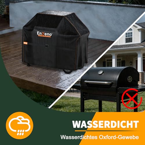 Enzeno Grillabdeckung Wetterfest,Gasgrill Grillabdeckung 163x70x125cm Grill Schutzhülle Staubdicht für Weber,Brinkmann,Char Broil 3