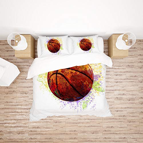 Linge de lit basketball 3 pièces lit simple en polyester doux