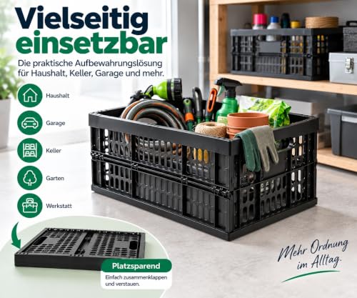 HRB Profi Klappbox, 32 Liter, 48 x 35 x 23cm, schwarz