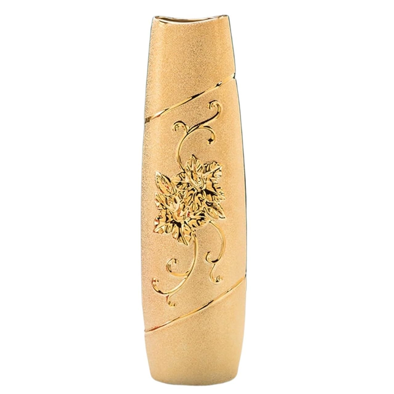 SnamicE Ceramic Vase,Decorative Large Vases,Floor vases,Vases Ceramic Vase, Decorative Gold Large Floor Vase, Tall Vases for Floor, for Decorative Branches and Dried Flowers,Gold-17x59cm