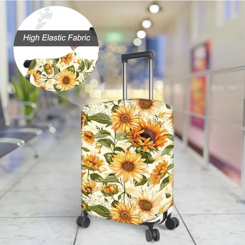 Travel Luggage Cover, Luggage Covers for Suitcase TSA Approved, Washable Suitcase Protector Fits 29-30 Inch Luggage, Pattern Of Sunflowers2