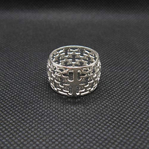 Bague en argent faite main style bohème avec fleurs 14mm - 7