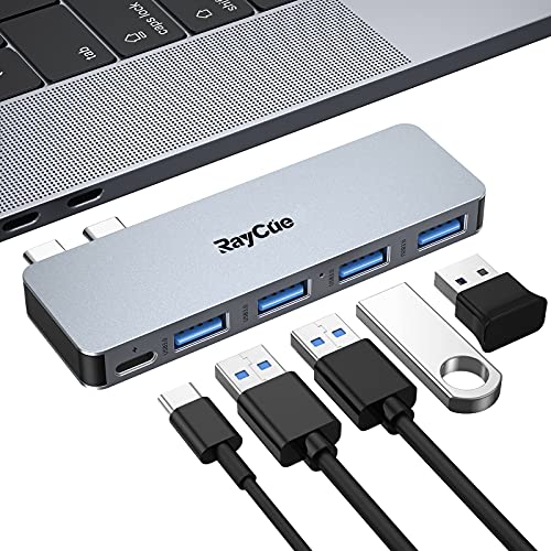USB Adapter for MacBook Air/Pro, MacBook Air M1 USB Accessories 5-in-1 USB-C to USB Adapter with 4 USB 3.0 and Thunderbolt 3 100W PD, Compatible with MacBook Pro 2020-2016, MacBook Air 2020-2018