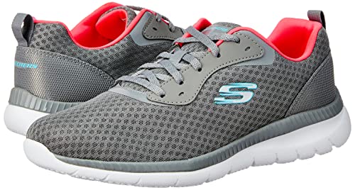 Tênis Bountiful, Skechers, Feminino, Cinza Escuro / Rosa Coral, 38
