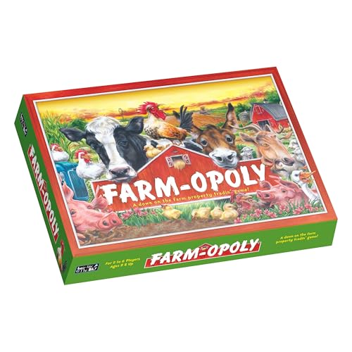 Late for the Sky Farm-Opoly Board Game – Family Property Trading Fun, Farm Theme, 2–6 Players, Ages 8+, Strategy Party Game Night Gift