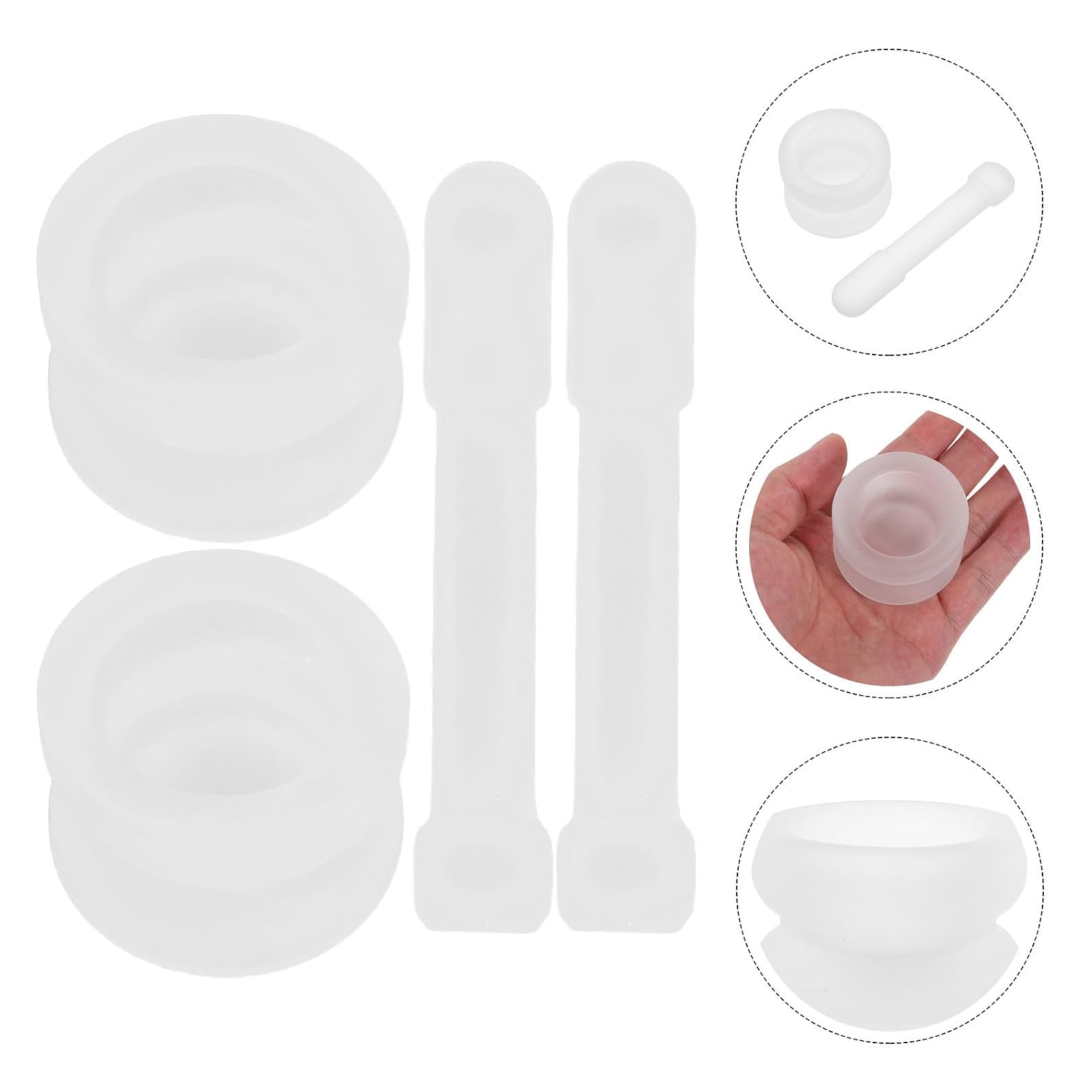 Generic 2 Sets Glass Mortar and Pestle Grinder Bowls for Kitchen and Pharmacy Use, Fine Grinding and Preserving Original Flavor, Stylish Design with Elegant Look for Spice Crushing