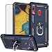 BestShare for Samsung Galaxy A30 Case & Tempered Glass Screen Protector, Rugged Hybrid Armor Anti-Scratch Shockproof Kickstand Cover Compatible Magnetic Car Mount, Blue